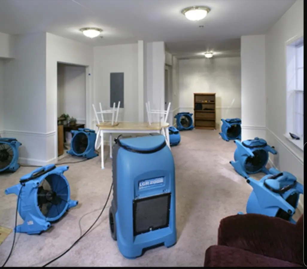 Air movers and dehumidifier setup for Water Extraction & Removal in Blue Island